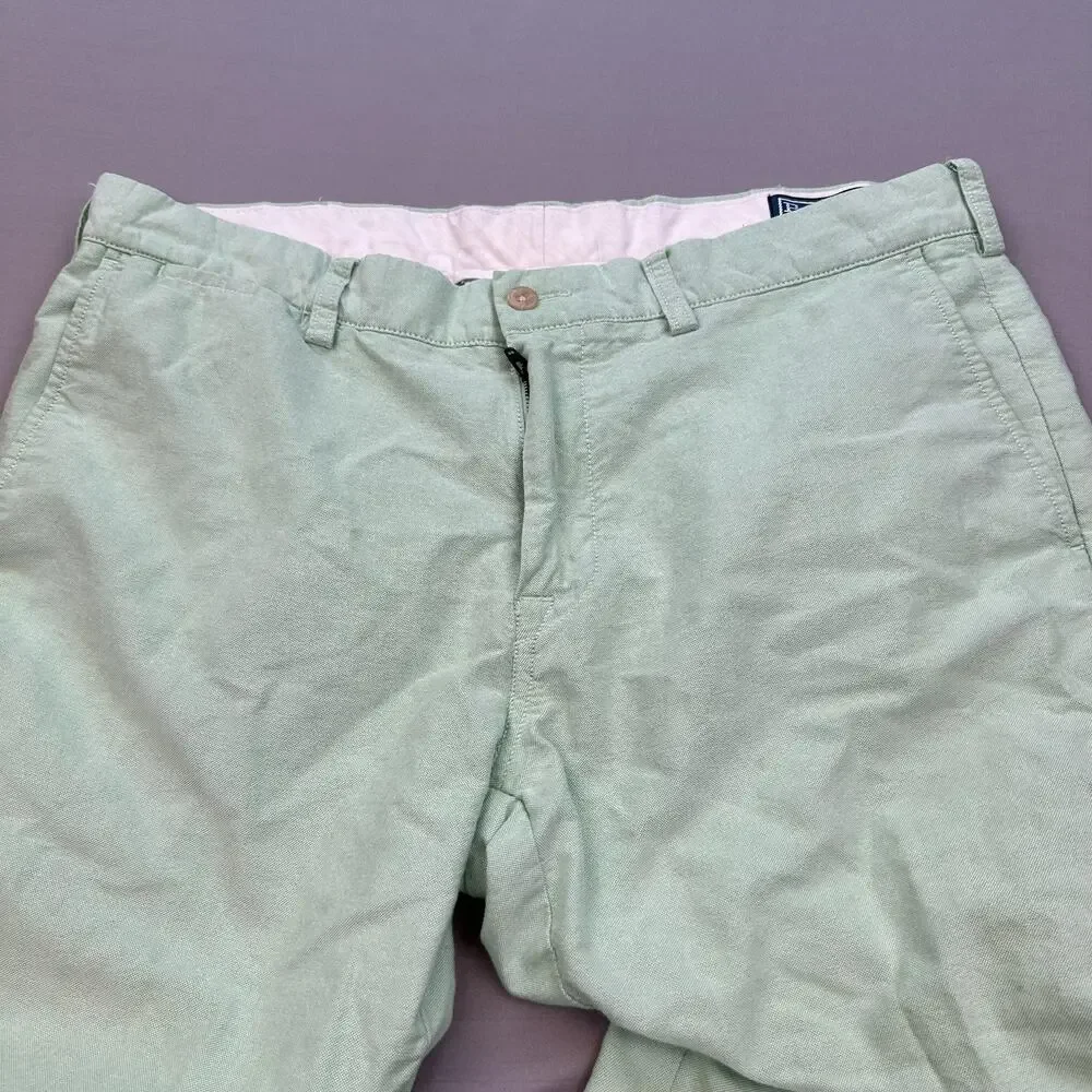 Polo Ralph Lauren Pants Mens 35x30 Green Slim Fit Casual Chino Cotton Stain Wear